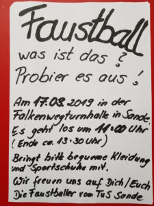 Bild der Neuigkeit Faustball Schnuppertag am Sonntag, den 17.03.2019